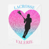 Meisjes Lacrosse Fleece Blanket met haar naam (Voorkant)