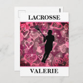 Meisjes Lacrosse Floating Roos Hearts Briefkaart (Voorkant / Achterkant)