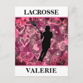 Meisjes Lacrosse Floating Roos Hearts Briefkaart (Voorkant)
