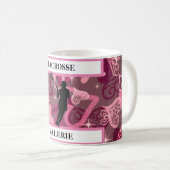 Meisjes Lacrosse Floating Roos Hearts Koffiemok (Voorkant rechts)