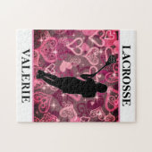 Meisjes Lacrosse Floating Roos Hearts Legpuzzel (Horizontaal)