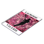 Meisjes Lacrosse Floating Roos Hearts Notitieboek (Linkerzijde)