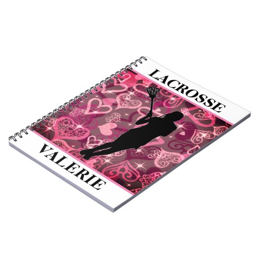 Meisjes Lacrosse Floating Roos Hearts Notitieboek (Linkerzijde)