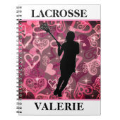 Meisjes Lacrosse Floating Roos Hearts Notitieboek (Voorkant)