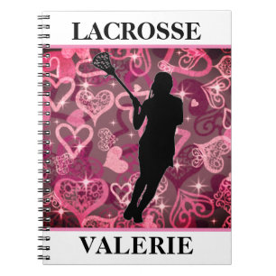 Meisjes Lacrosse Floating Roos Hearts Notitieboek