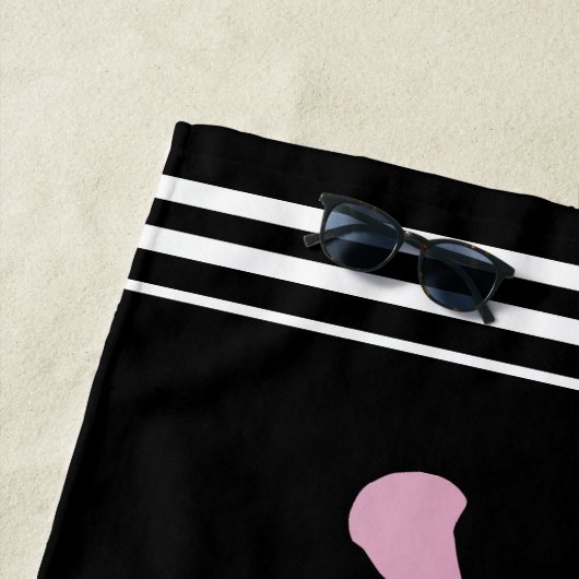 Meisjes Lacrosse gepersonaliseerd Strandlaken (In situ)