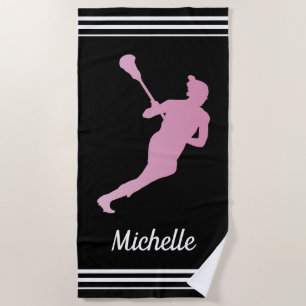 Meisjes Lacrosse gepersonaliseerd Strandlaken