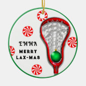 meisjes lacrosse keramisch ornament (Voorkant)