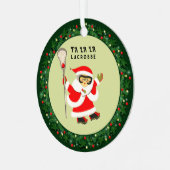 Meisjes Lacrosse Kerst 2025 Metalen Ornament (Voorkant links)