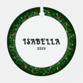 Meisjes Lacrosse Kerst 2025 Metalen Ornament (Achterkant)