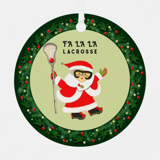Meisjes Lacrosse Kerst 2025 Metalen Ornament (Voorkant)