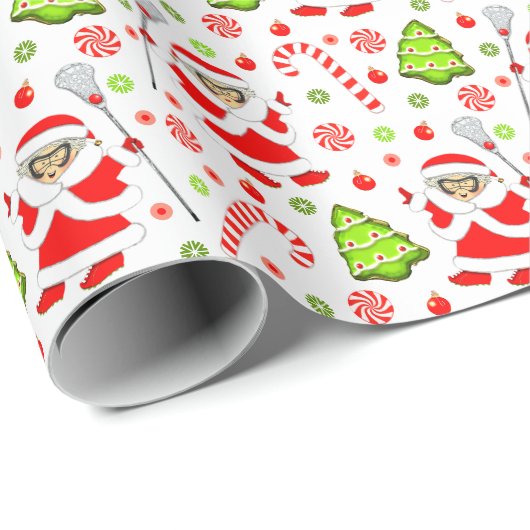 Meisjes Lacrosse Kerstcadeau Cadeaupapier (Rol Hoek)