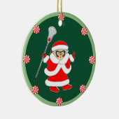Meisjes Lacrosse Kerstcadeau Keramisch Ornament (Rechts)