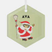 Meisjes Lacrosse Kerstmis Collectible Glas Ornament (Voorkant)