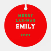 Meisjes Lacrosse Kerstmis Collectible Metalen Ornament (Achterkant)