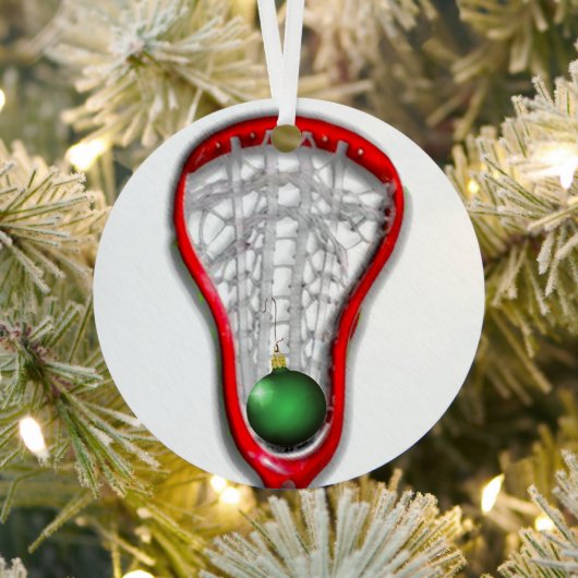 Meisjes Lacrosse Kerstmis Collectible Metalen Ornament (Insitu)