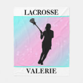 Meisjes Lacrosse Persoonlijke pasta Fleece Deken (Voorkant)