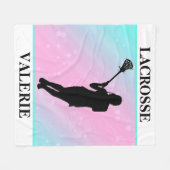 Meisjes Lacrosse Persoonlijke pasta Fleece Deken (Voorkant (Horizontaal))