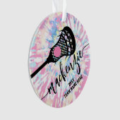 Meisjes Lacrosse Pink Tie Dye Ornament (voorkant)