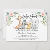 Meisjes Landschap Safari Dieren Baby shower Kaart (Voorkant)