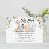 Meisjes Landschap Safari Dieren Baby shower Kaart (Staand voorkant)