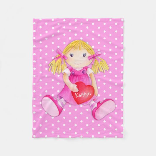 Meisjes lap pop naam bloem polka dot deken (Voorkant)