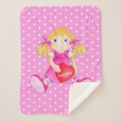 Meisjes lap pop naam bloem polka dot deken (Voorkant)