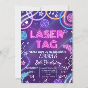 Meisjes Laser Tag Verjaardagsfeest Neon Glow Laser Kaart