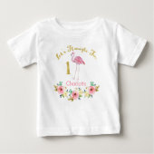 Meisjes laten flamingle 1e verjaardag Shirt (Voorkant)