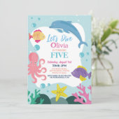 Meisjes Laten we Five 5e Oceaan Roze Dolfijn Zee D Kaart (Staand voorkant)