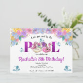 Meisjes laten we koel zijn bij de Pool Birthday Pa Kaart (Staand voorkant)