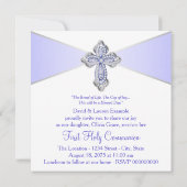 Meisjes lavendel Paarse eerste communie Kaart (Achterkant)