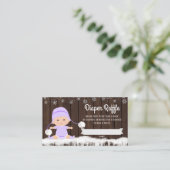 Meisjes Lavendel Sneeuwvlok Luier Raffle Tickets Informatiekaartje (Staand voorkant)