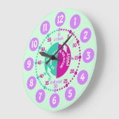 Meisjes leren de paarse klok van de mijnmuur te ve (Hoek)