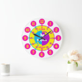 Meisjes leren de tijd helder gepersonaliseerde klo grote klok (Huis)