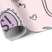 Meisjes leuk concept met eenhoorn, flamingo, cactu cadeaupapier (Rol Hoek)