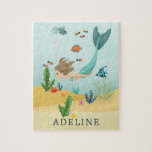 Meisjes Leuk en Magisch Onder het Zee Zeemeermin K Legpuzzel<br><div class="desc">Dit schattige,  grillige en moderne kinder puzzelontwerp heeft een onder het zee zeemeerminontwerp,  met vis,  zeewier,  een krab en zeesterren,  en kan worden gepersonaliseerd met uw meisjesnaam. Het perfecte magische en meisjesachtige cadeau voor elke zeemeerminnaar!</div>