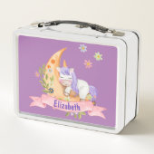 Meisjes Leuke Eenhoorn Bloemen Gepersonaliseerde n (Achterkant)