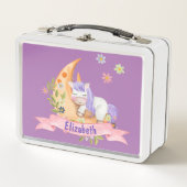 Meisjes Leuke Eenhoorn Bloemen Gepersonaliseerde n (Voorkant)