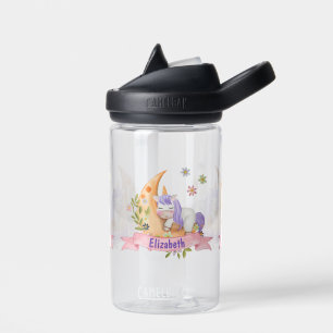 Meisjes Leuke Eenhoorn Bloemen Gepersonaliseerde n Waterfles