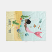 Meisjes Leuke en Whimsical Magische Afro Zeemeermi Fleece Deken (Voorkant (Horizontaal))