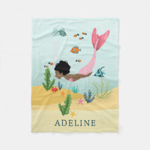 Meisjes Leuke en Whimsical Magische Afro Zeemeermi Fleece Deken