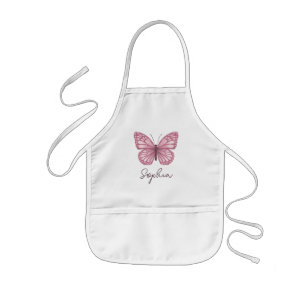 Meisjes Leuke en Whimsical Pink Butterfly Kinder Schort