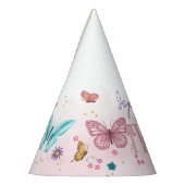 Meisjes Leuke grillige vlinder verjaardagsfeestje Feesthoedjes (Links)