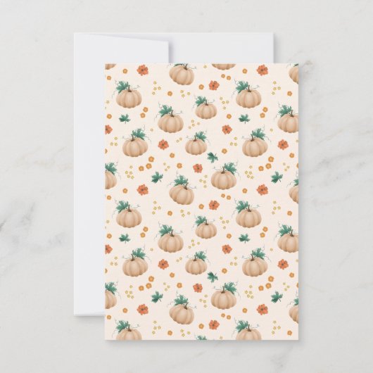 Meisjes Leuke Herfst Herfst Pompoen Baby shower Bedankkaart (Achterkant)