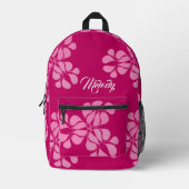 Meisjes Leuke  Roze Bloemen Terug naar school Bedrukte Rugzak (Voorkant)