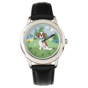Meisjes Leuke Springer Spaniël Hond met Naam Kinde Horloge