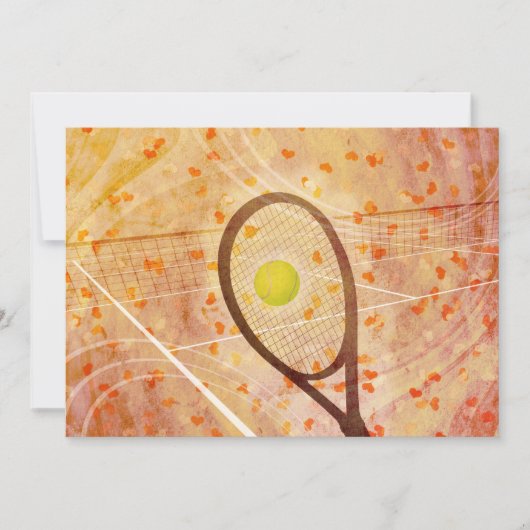 Meisjes leuke tennisfeestje kaart (Voorkant)