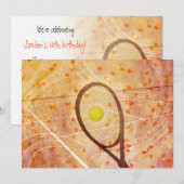 Meisjes leuke tennisfeestje kaart (Voorkant / Achterkant)