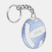meisjes lichtblauw volleybal gepersonaliseerd sleutelhanger (Voorkant Links)
